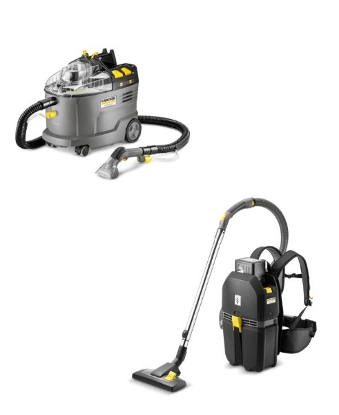 KARCHER PUZZI 9/1 & BVL 5/1 WITH FREE EXTRA BATTERY