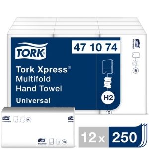 Tork Xpress M Fold Hand Towel White 250Sht (CS 3,000) 471074
